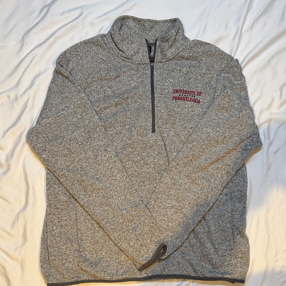 University of Pennsylvania Gray 1/4 zip Men's Sweatshirt / Sweater